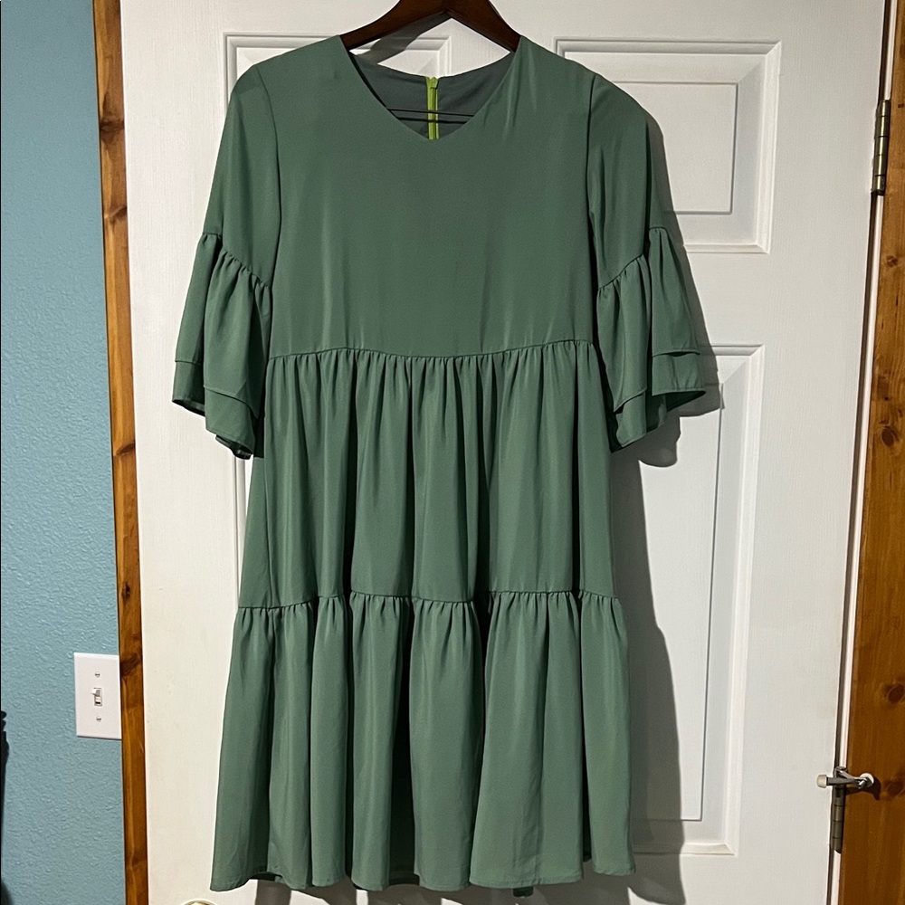 Green Tiered Dress